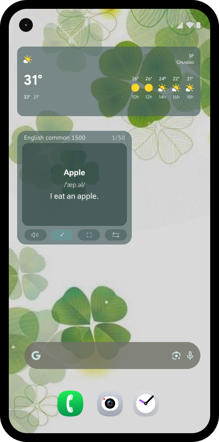 Flashcard Widget Android app screenshot