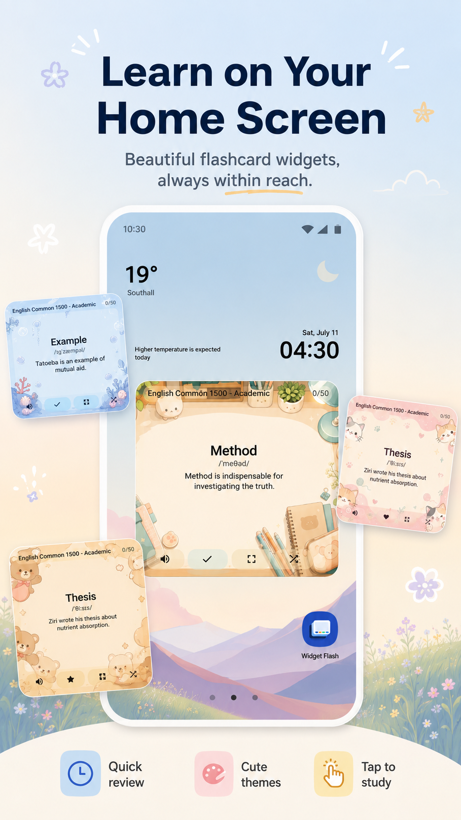 Widget Flashcards home-screen widget on Android
